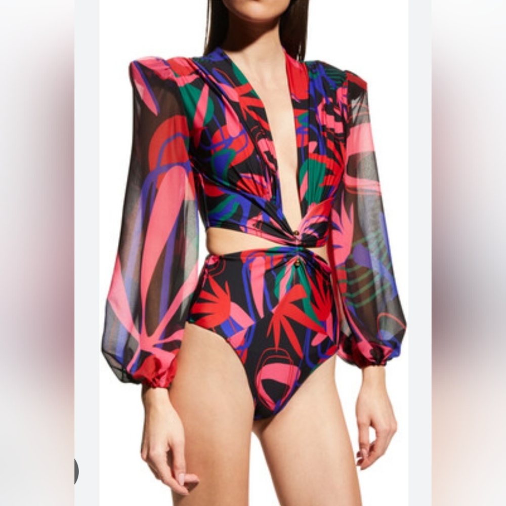 NWT PatBO Rio Cutout Floral Bodysuit